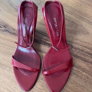 Sergio Rossi Italian Leather Red Sandal size 5